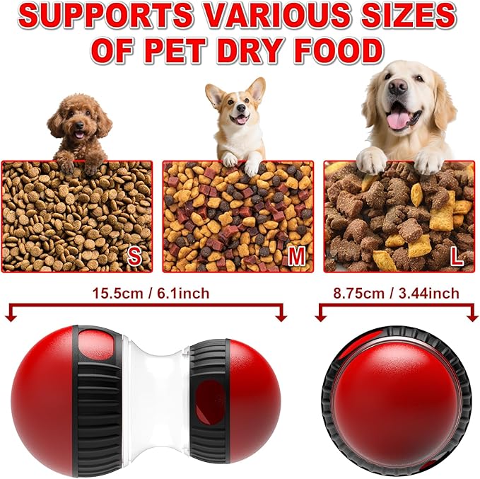 Dog Treat Dispenser Toy Interactive Dog Puzzle Toys Dogs Puzzles Feeder Slow Feeding Treat Dispensing Ball Food Dispenser Adjustable Spinning Funnel Toy for Small Medium Large Dogs