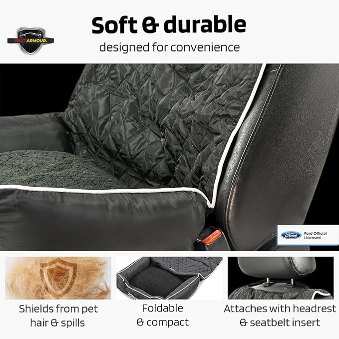 Seat Armour - PetBed2GO - Ford - Black - Cushion & Car Seat Cover - 26x20x6, 3.5 lbs