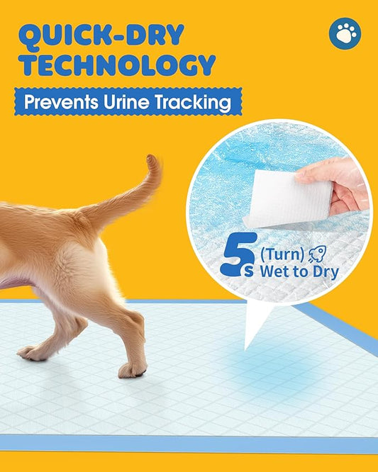 Puppy Pads - 100 Packs, 34"×28" Ultra-Large Puppy Pads, Tear-ResistantPee Pads for Dogs, 6-Layer Ultra-Absorbent & Quick-Dry Black Training Pads