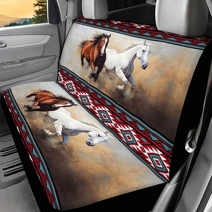 AFPANQZ 3D Horse Car Rear Seat Cover Non-Slip Stretch Universal Fit, Baby Dog Pets Work Back Seat Cover for Car Truck Van SUV Back Seats Cushion Protective Against Dirt & Pet Fur