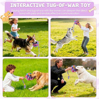 Snuffle Ball Dog Rope Toy, Tug of War Rope Toys for Small Medium Dogs, Interactive Dog Chew Toys Puppy Training Pull Toy for Exercise & Interactive Play Games (Pink)