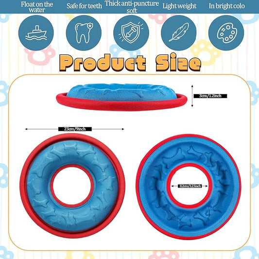 3 Pcs Flying Disc Dog Fetch Toys, 9.05 Inch Interactive Flyer and Tug Toys, Feedable Lightweight Nylon Fabric Pet Training and Outdoor Exercise Toys for Small, Medium, Large Dogs, Safe on Teeth