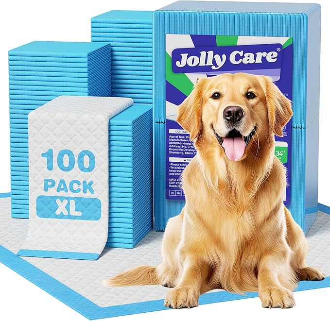 Extra Large Puppy Dog Pee Pads 28" x 34"-100 Count, Super Absorbent Disposable Dog Training Pads, Quick Drying, Leak-Proof, Ultra Thick Potty Pads for Dogs, Puppies, Doggie, Cats, Rabbits