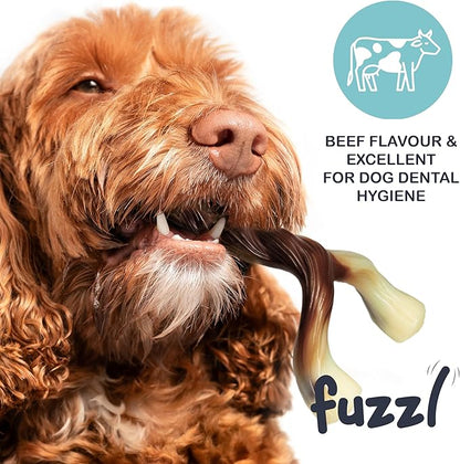 Ultra Tough Nylon Dog Chew Toy - Wishbone & Bone, Beef Scented, Heavy Duty, Water Resistant, Large Breed, 2 Count