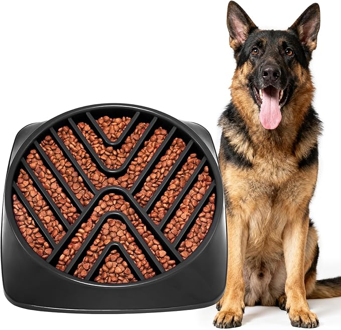 KASBAH Slow Feeder Dog Bowls Large Breed, 5 Cups Capacity for Wet & Dry Food, Puzzle Maze Bowl for Fast Eaters, Non-Slip Base, BPA Free, Helps Prevent Bloat and Aid Digestion