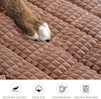 Pet Bed Mat for Car Backseat Extender, Non-Slip Dog Bed for Car Back Seat, Flannel Backseat Dog Bed for Cars Trucks and SUVs (Brown, 24.8x54 inch)