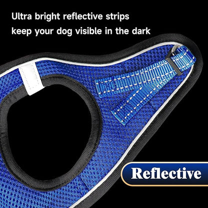 YIMEIS Dog Harness and Leash Set, No Pull Soft Mesh Pet Harness, Reflective Adjustable Puppy Vest for Small Medium Large Dogs, Cats (Royal Blue & Black, Small (Pack of 1)