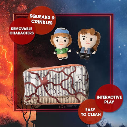 design LAB, Inc. Stranger Things Official Merchandise | Plush Nesting Toy for Dogs | Dustin & Eddie in Trailer | Cool Dog Toys Squeak and Hide for Indoor Interactive Play | Stranger Things Toys