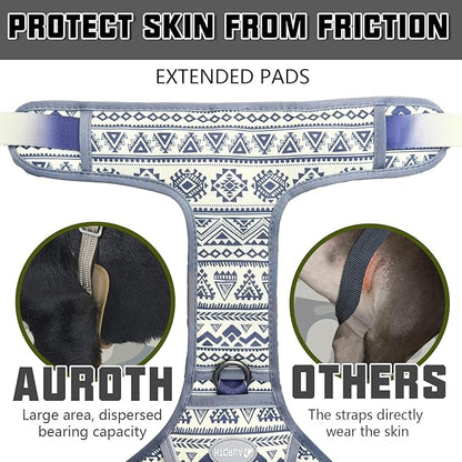 AUROTH Tactical Dog Harness for Large Dogs No Pull Adjustable Pet Harness Reflective K22 Working Training Easy Control Pet Vest Military Service Dog Harnesses