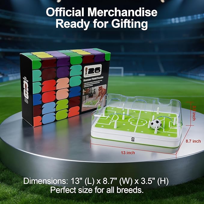 Official FIFA World Cup 2026 Edition - Interactive Cat Puzzle Feeder & Slow Feed Toy – Mental Stimulation Treat Dispenser Maze for Indoor Cats, Enrichment & Cat Food Toy, Football Fan Gift