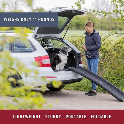 Trixie Folding Dog Ramp with Non-Slip Surfaces - Pet Ramp for Large Cars and SUVs - Foldable, Easy to Store and Clean - in Black