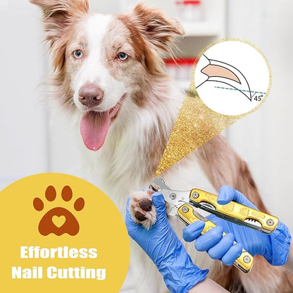 【Closeout】Heavy Duty Dog Nail Clippers for Thick Nail 【Cut Nails Like Butter】, Quite Sharp Pet Nail Clippers for Large Dogs, Easy & Safe Dog Nail Trimmer for Large Medium Small Dogs Cat with Nail File