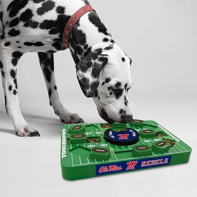 Pets First NCAA Mississippi (Ole Miss) Large Puzzle Toy - Interactive Dog Treat & Slow Feeding Toy