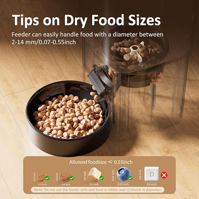 Automatic Cat Feeder, 5G WiFi APP Control Automatic Pet Feeder, 5L Cat Dry Food Dispenser with Remote Feeding,10 Meals Programmable 1-15 Portion Control Auto Dog Feeders for Cats,Puppy