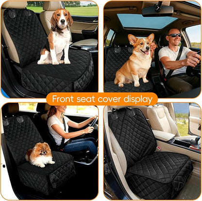 Dog Car Seat Cover for Front Seat, Waterproof & Scratch-Proof Pet Seat Protector, Nonslip Car Seat Cover for Dogs, Universal Fit for Cars, Trucks & SUVs, Standard Size