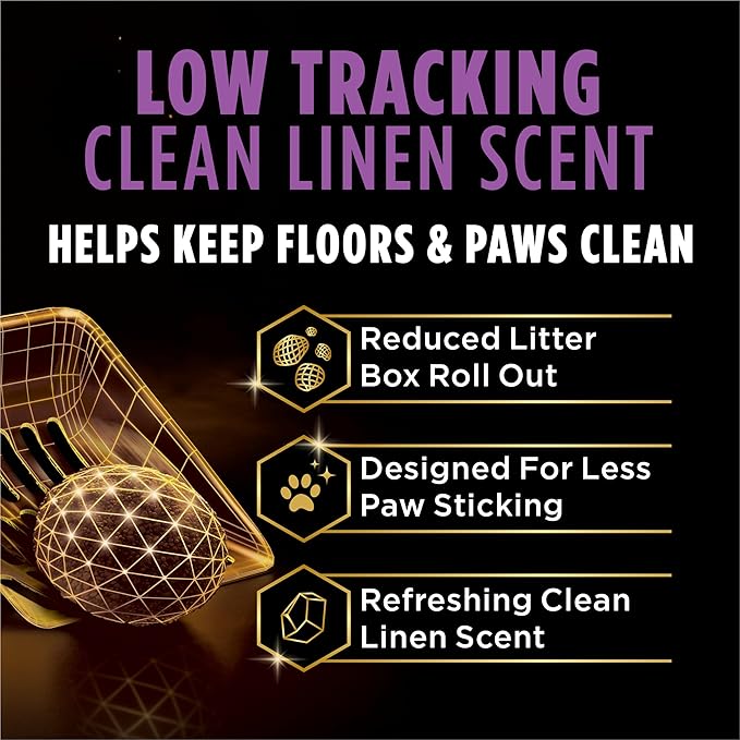 Purina Tidy Cats Performance Plus Tidy Feet Scented Low Tracking Cat Litter, Clumping, Multi-Cat Odor Control Kitty Litter with Clean Linen Scent - 22 lb. Box