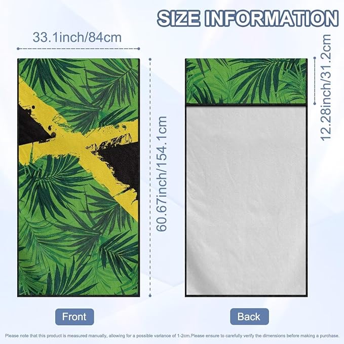 SEANATIVE Car Seat Towel Covers with Storage Bag Seat Post Workout Sweat Washable Cover for Car Towel for Dog Pet Workout Outdoor Sport Activities, Jamaica Palm Print