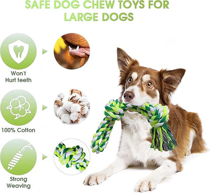 Dog Bungee Hanging Toy, Tree Tugger Rope Pulling Tug of War Toy for Aggressive Chewers Middle Large Dogs to Exercise Solo Play, Interactive Tether Tug Outdoor Dog Toy, 2 Chew Rope Toys