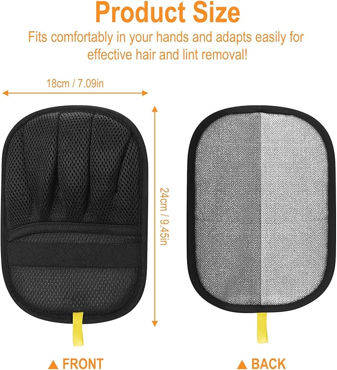 Pet Hair Removal Glove,Five Finger Reusable Cat Dog Hair Remover Electrostatic Gloves,Double Sided Grooming Mitt for Couch, Bed, Furniture, Carpet, Curtain, Clothes
