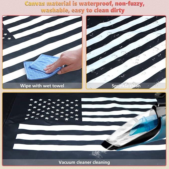CheroCar for Jeep JK Dog Car Seat Cover Pet Trunk Liner Waterproof Cargo Mat Multipurpose Storage Case Cargo Cover for Jeep Wrangler JK JKU 2007-2018, Interior Accessories, US Flag Style