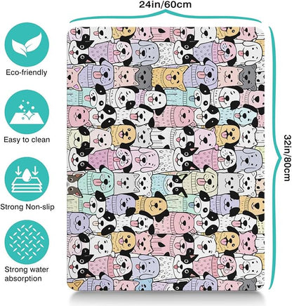 Pet Feeding Mat for Floors Waterproof Dog Mat for Food and Water Absorbent Quick Dry Non Slip mat for Cat Bowls