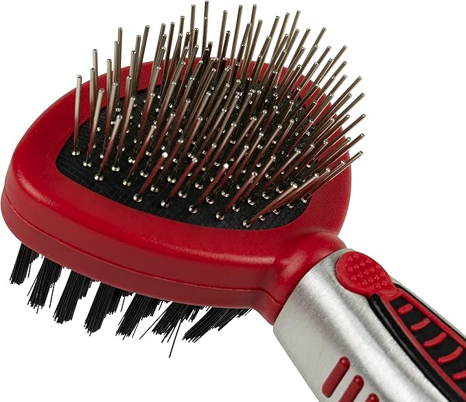 CHI for Cats 2-in-1 Grooming Tool: Double-Sided Bristle & Pin Brush for All Cats | Ergonomic Handle and Padded Bristles