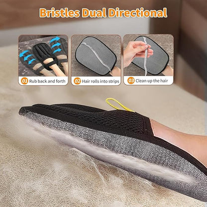 Pawsome Pets Pet Hair Removal Glove Gift Set for Cats & Dogs, Upgraded Five-Finger Electrostatic Pet Hair Gloves, Reusable Magic Brush Pet Hair Remover Tool for Laundry, Couch, Carpet, Car Seat