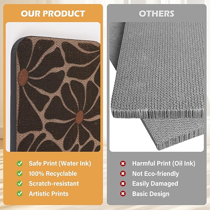 2 Packs Art Cat Wall-Mountable Scratching Board 16.7x11x1 Inch Cat Wall Scratch Pad and Scratcher for Indoor Cats Furniture Protector (Series4)