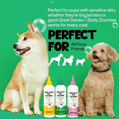 Dog Shampoo & Conditioner for Smelly Dogs - Zesty Zoomies Dog Shampoo for Itchy Skin Relief - Hypoallergenic Pet Shampoo for Conditioner, Moisturizing & Itching.