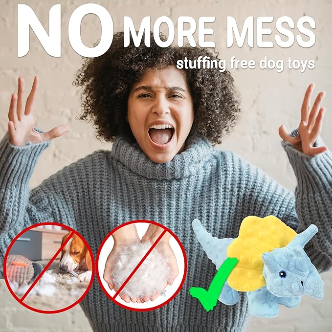 No Stuffing Dog Toys for Aggressive Chewers, Squeaky Dog Toys for Large Medium and Small Dogs, Puppy Dog Chew Toys to Keep Them Busy Pack of 5