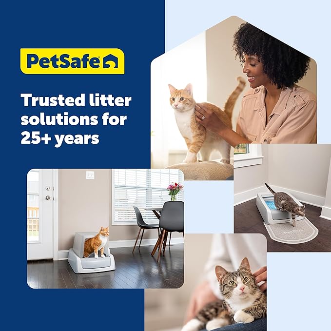 PetSafe ScoopFree Stainless Steel Reusable Cat Litter Tray with Magnetic Waste Shield & 4.3 lb Bag Fresh Scent Premium Crystal Litter