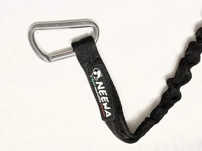 Neewa Racing Tug Line with Bungee for 2 Dogs (2m (6.5ft) - 2 Dogs, Black) - Ideal Lead for Hands Free Walking, Running, Canicross, Bikejoring - This Leash has Handle in the Middle to Allow Dog Control
