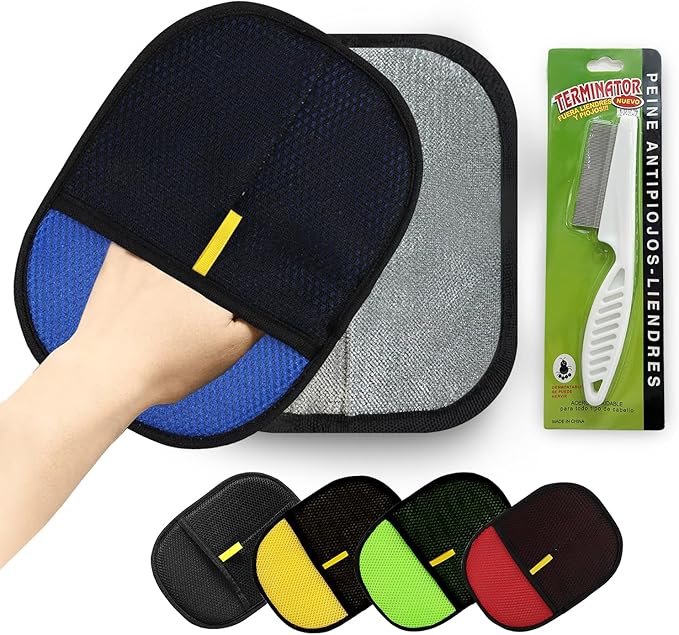 2pcs Set Pet Hair Remover Glove, Grooming Gloves for Dogs and Cats,Reusable Cat & Dog Hair Remover for Couch, Furniture (Blue)