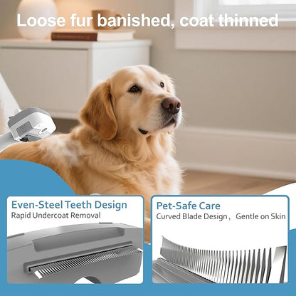 Pet Steam Brush for Dogs & Cats – Self Cleaning, 3 in 1 Hair Removal Comb Steam for Thinning & Grooming for Long & Short Haired Pets, Includes Pet Essence