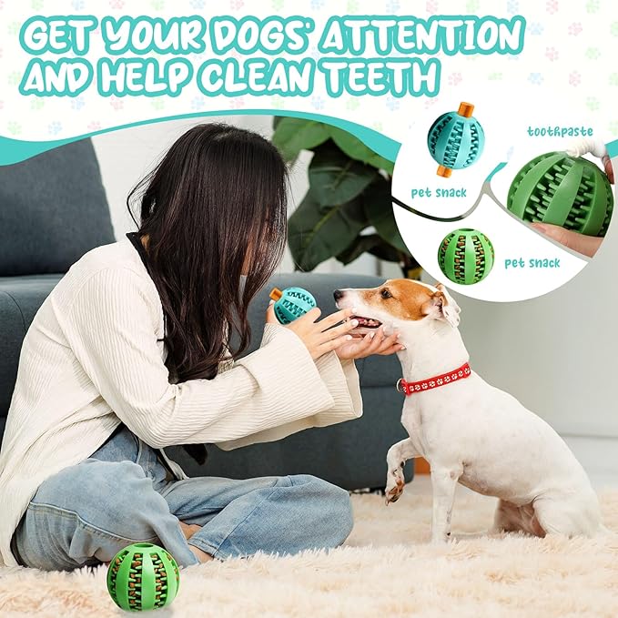 3 Pcs Puppy Chew Toys Snuffle Mat Dog Puzzle Toys Dog Treat Balls to Keep Them Busy Pet Interactive Foraging Training Ball for Small Medium Breed Teething Cleaning Intellect Training