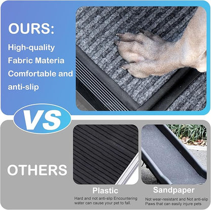 Uross Dog Ramp for Car 71" Long- Collapsible Pet Ramps for Large Dogs SUV Truck Folding Outdoor Dog Ramp for Porch Steps