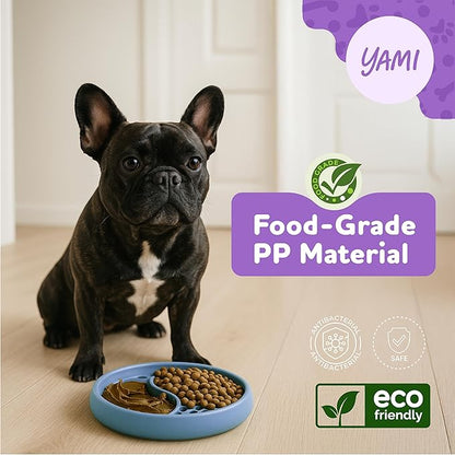YAMI Dog Lick Bowl, Lick Mat for Dogs, Wet Food Cat Slow Feeder, Freeze Bowl, Enrichment & Puzzle Toy for Anxiety Relief, Food-Grade Silicone, Suction Cups, Dishwasher Fit, for All Breed (Light Blue)