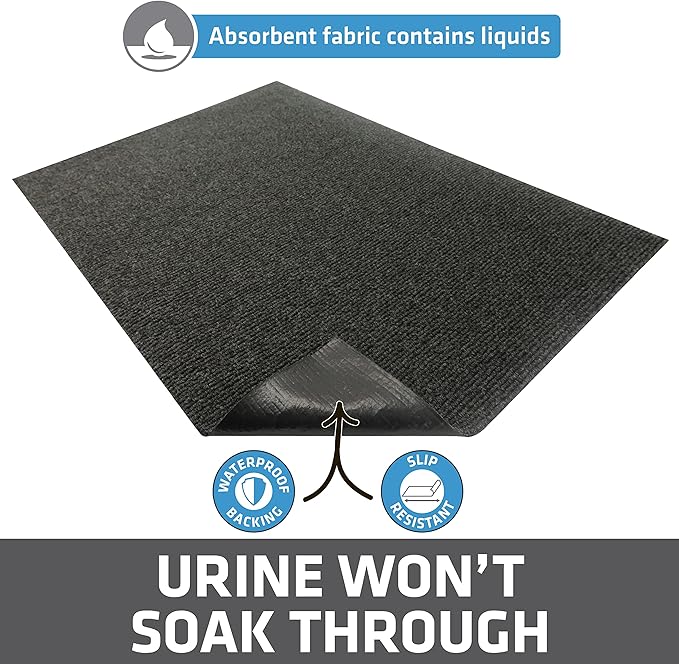 Drymate Cat Litter Box Mat, Litter Trapping Mat, Waterproof, Urine-Proof, Absorbent, Machine Washable, Soft on Paws, Contains Mess, Protects Floors, Kitten Supplies, Charcoal, 30x45 Jumbo XXL