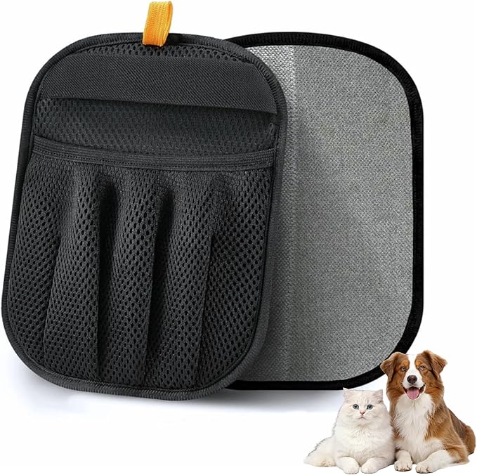 Pet Hair Removal Glove for Cats & Dogs, Upgraded Five-Finger Electrostatic Pet Hair Gloves, Reusable Magic Brush Pet Hair Remover Tool for Clothing, Laundry, Couch, Carpet & Car Seat