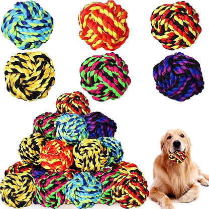 18 Pcs Dog Rope Ball Dog Rope Toy for Aggressive Chewer Toy for Small Medium Puppy Ball for Puppies Pack for Teething Chew Biting Training 2.17 Inches