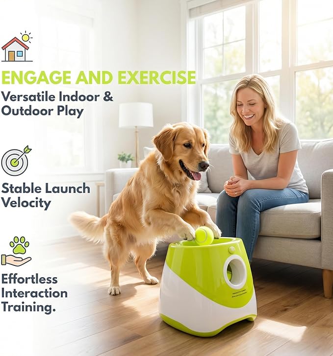 Pet Dog Ball Launcher Automatic Ball Throwing Machine Tennis Ball Launcher Dog Interactive Toy Outdoor