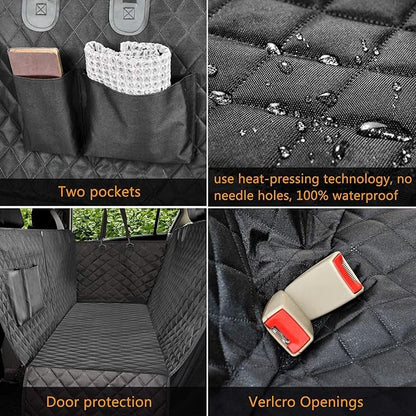 Vailge Dog Car Seat Cover for Back Seat, 100% Waterproof Scratch Proof Nonslip Back Seat Pet Cover for Dogs, 600D Heavy Duty Dog Hammock for Back Seat Car Trucks SUV