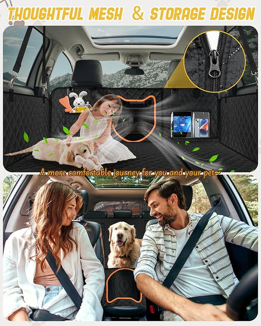 Angooni XL Dog Backseat Extender for Trucks - Hard Bottom 400lbs Load, Heavy-Duty Backseat Dog Hammock, Non-Slip & Waterproof Dog Seat Cover for F150, RAM1500, Silverado