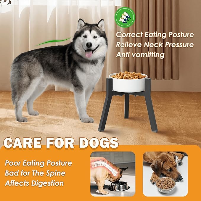 Elevated Dog Bowl Stand for Large Dogs with Tray, Adjustable Width 7-10.6", Raised Food Water Bowl Stand, Bowl NOT Included