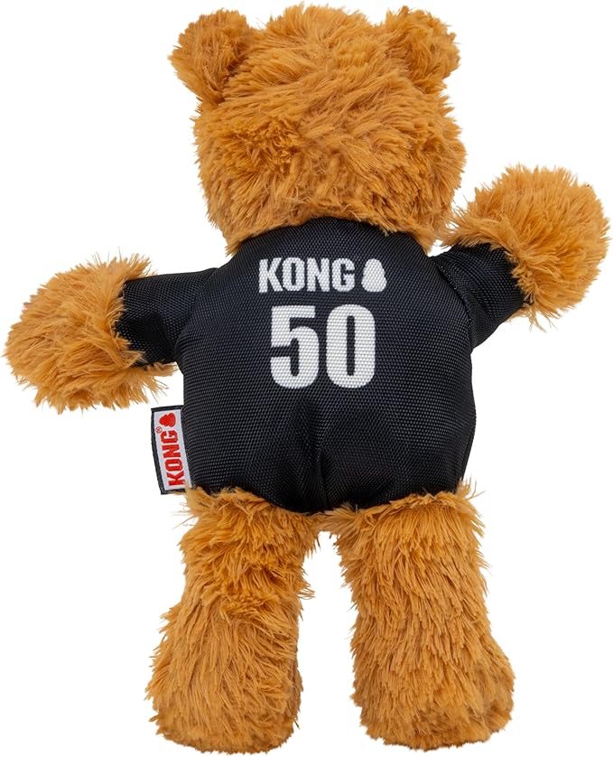 KONG Wild Knots Bear Soccer Player Dog Toy – Referee – National Team Jersey Inspired – International Tournament Edition – Plush Rope Toy with Squeaker, Medium/Large