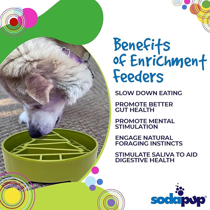 SodaPup Pine Tree Enrichment Bowl – Durable Slow Feeder Bowl Made in USA from Non-Toxic, Pet-Safe, Food Safe Material for Mental Stimulation, Slowing Down Eating, Healthy Digestion, & More