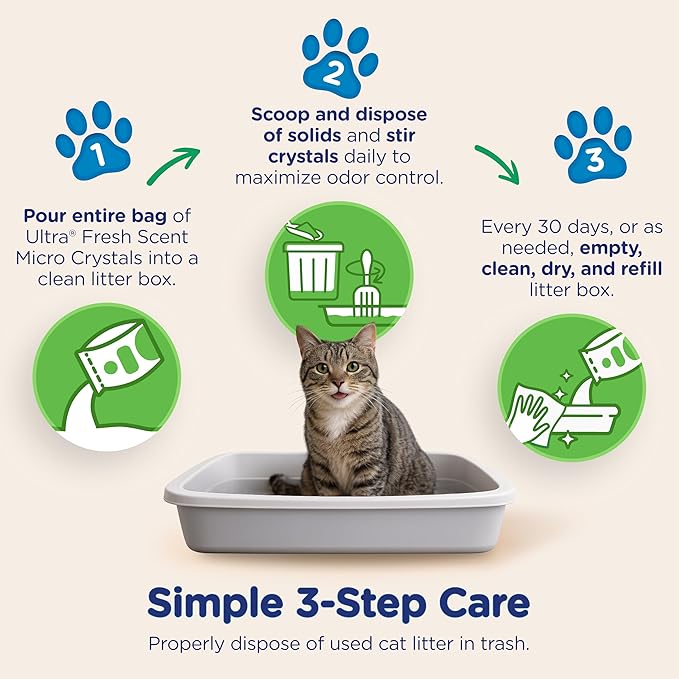 Ultra Fresh Scented Micro Crystals Premium Cat Litter - 99.9% Dust Free, Soft on Paws - 15 Lbs. Total (3pk of 5 Lbs.)