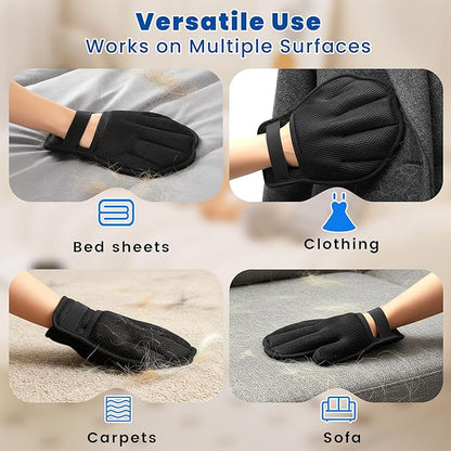 Pet Hair Removal Gloves, Reusable Electrostatic Pet Removal Gloves for Cats & Dogs, Magic Brush Pet Hair Remover Tool for Couch, Carpet,Laundry,Sofa