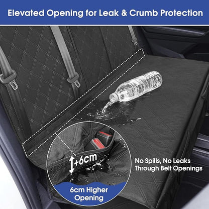 ALLANSING Upgraded 900D Heavy Duty Dog Back Bench Seat Cover, Car Seat Protector, Fits Full Size Trucks, 3 Seatbelts & Armrest Compatible, Waterproof Nonslip Pet Backseat Cover for Dogs & Kids
