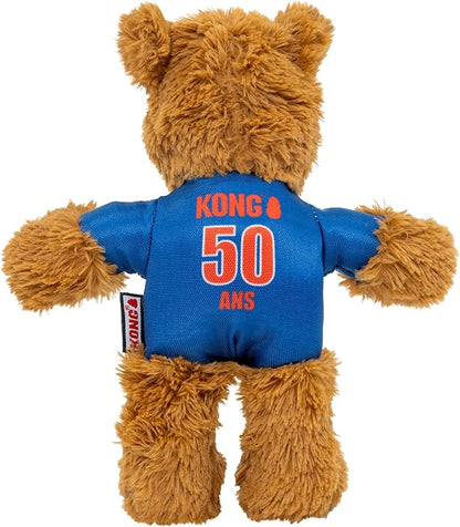 KONG Wild Knots Bear Soccer Player Dog Toy – France – National Team Jersey Inspired – International Tournament Edition – Plush Rope Toy with Squeaker, Medium/Large
